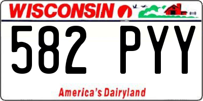 WI license plate 582PYY