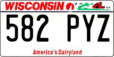 WI license plate 582PYZ