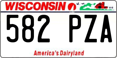 WI license plate 582PZA