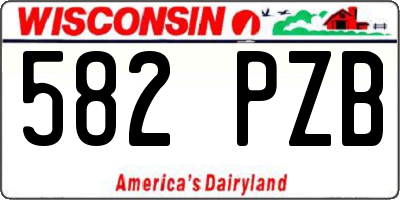 WI license plate 582PZB