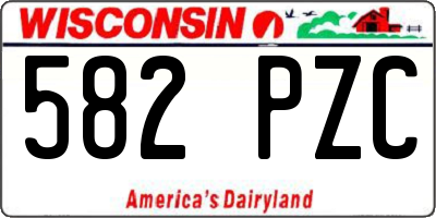 WI license plate 582PZC