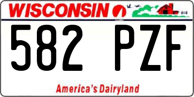 WI license plate 582PZF