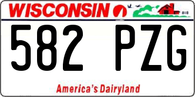 WI license plate 582PZG