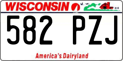 WI license plate 582PZJ