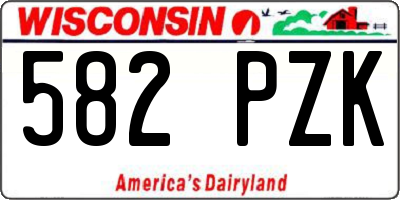 WI license plate 582PZK