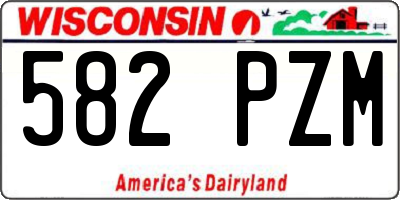 WI license plate 582PZM