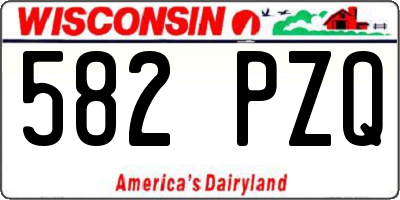 WI license plate 582PZQ