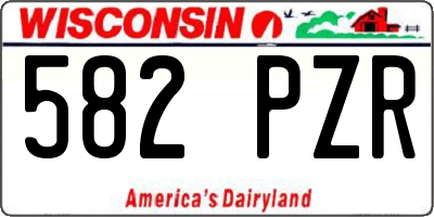WI license plate 582PZR