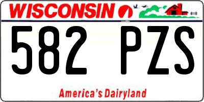 WI license plate 582PZS