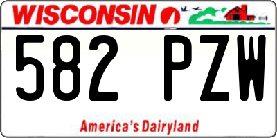 WI license plate 582PZW