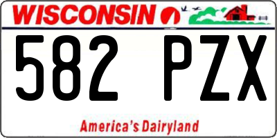 WI license plate 582PZX