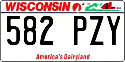 WI license plate 582PZY