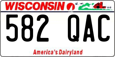 WI license plate 582QAC