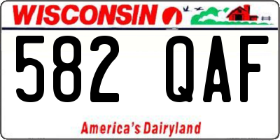 WI license plate 582QAF