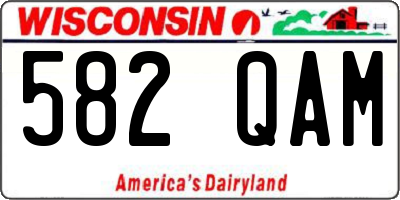 WI license plate 582QAM