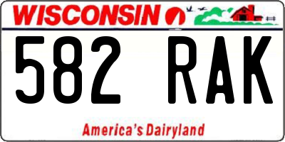 WI license plate 582RAK