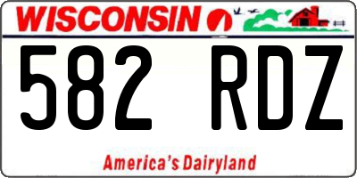 WI license plate 582RDZ