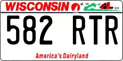 WI license plate 582RTR