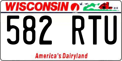 WI license plate 582RTU