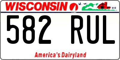 WI license plate 582RUL