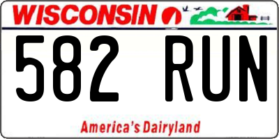 WI license plate 582RUN