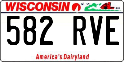WI license plate 582RVE
