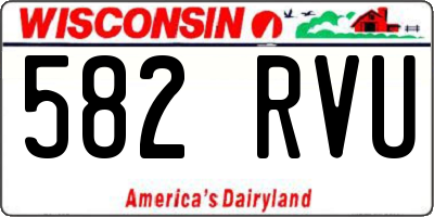 WI license plate 582RVU