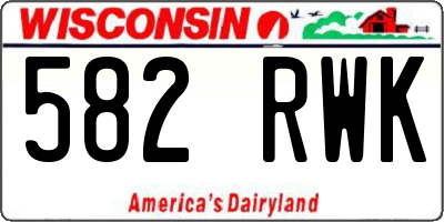 WI license plate 582RWK