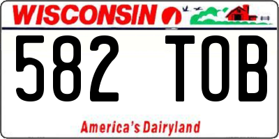WI license plate 582TOB