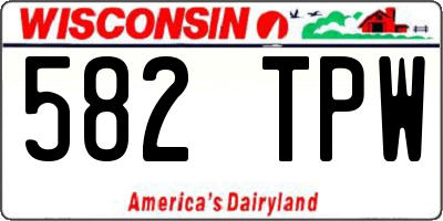 WI license plate 582TPW