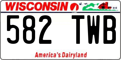 WI license plate 582TWB