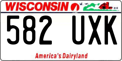 WI license plate 582UXK