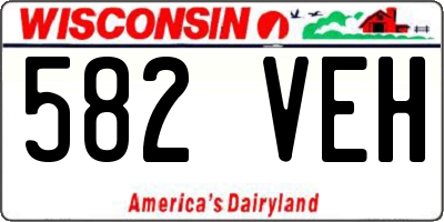 WI license plate 582VEH