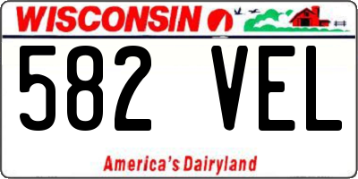 WI license plate 582VEL