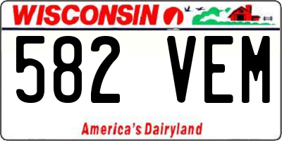 WI license plate 582VEM