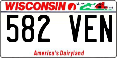 WI license plate 582VEN
