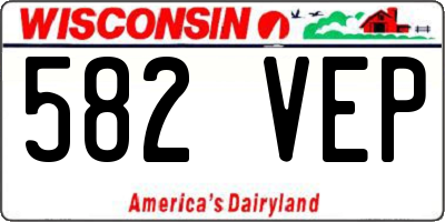 WI license plate 582VEP