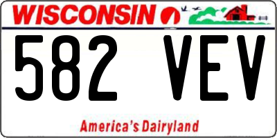 WI license plate 582VEV