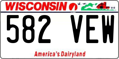 WI license plate 582VEW
