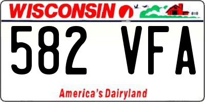 WI license plate 582VFA