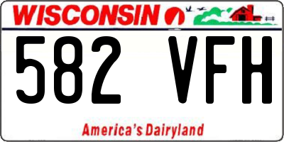 WI license plate 582VFH