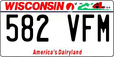 WI license plate 582VFM