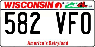 WI license plate 582VFO