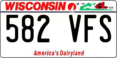 WI license plate 582VFS