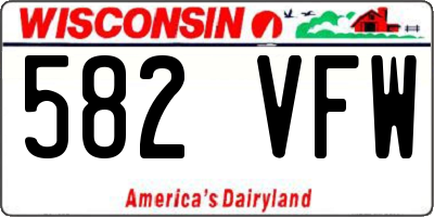WI license plate 582VFW