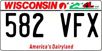 WI license plate 582VFX