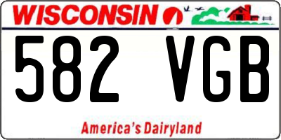 WI license plate 582VGB