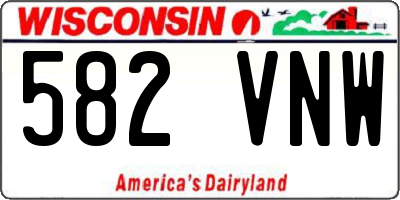 WI license plate 582VNW