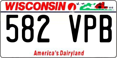 WI license plate 582VPB