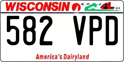 WI license plate 582VPD